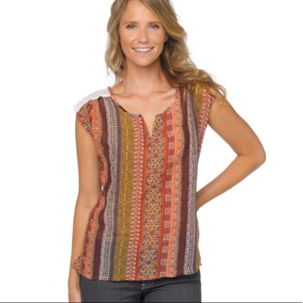 Prana Illiana Top in Tangerine Size Large NWT